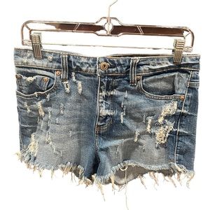 Pistola Winston High Rise Distressed Cutoff Denim Shorts Sz 28